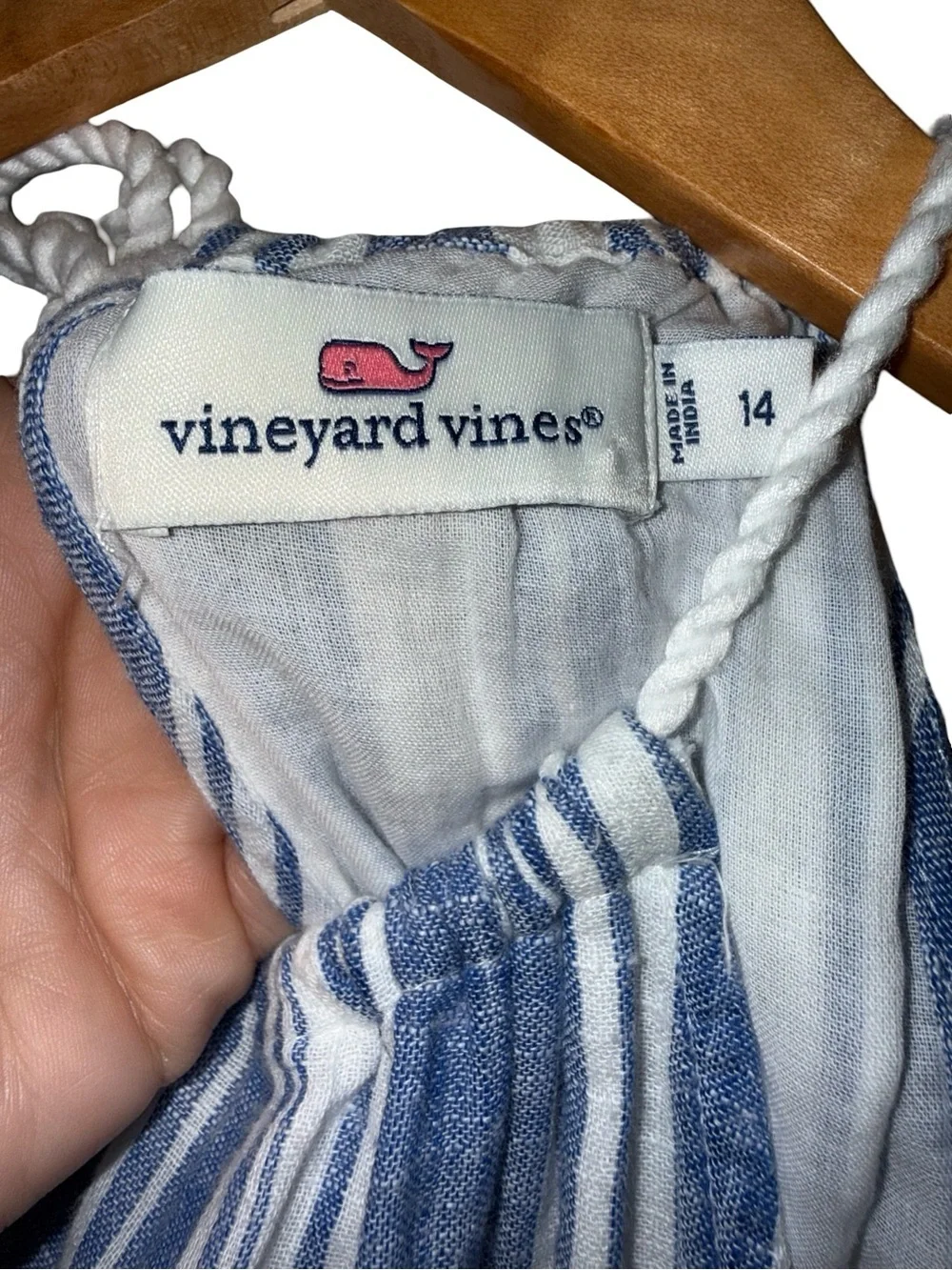 Vineyard Vines Blue and White Striped Halter Romper